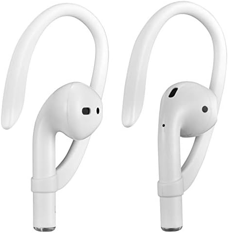 AirPods Ear Hooks Compatible with Apple AirPods 1, 2, 3, Pro and Pro 2, ICARERSPACE Anti-Slip Sports Ear Hooks for AirPods 1, 2, 3, Pro and Pro 2 - White