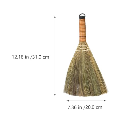 2 Stücke Mini Strohbesen Stroh Reisstrohbesen klein Handfeger Zimmerbesen Hexenbesen Tisch Krümelbürste Mehlbesen Tischkehrer Tischbürste für Broom