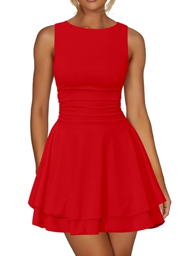 Kaximil Women's Ruffle Hem Boat Neck Mini Dress...