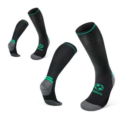 2 Pari sKids Soccer Socks - Soft Breathable Athletic Socks for Youth Boys & Girls, for Sports