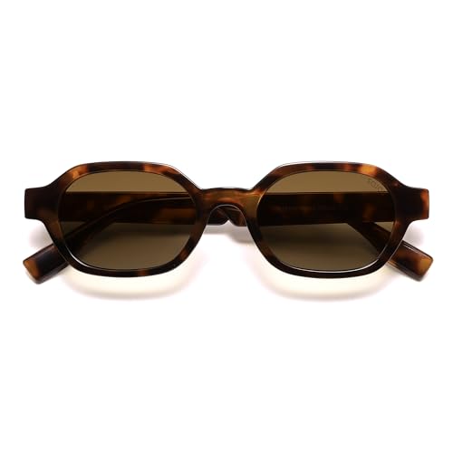 SOJOS Gafas de sol retro polarizadas hexagonales mujer hombre rectangulares de moda con protección UV400 SJ2389