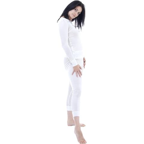 Silk Thermal Long John Set in Ivory White Cover
