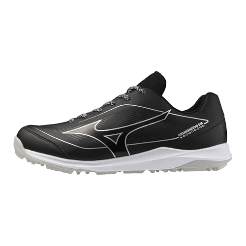 Mizuno Unisex Cushionrevo Diamond Turf Shoe, Black-White, 10.5 US Men