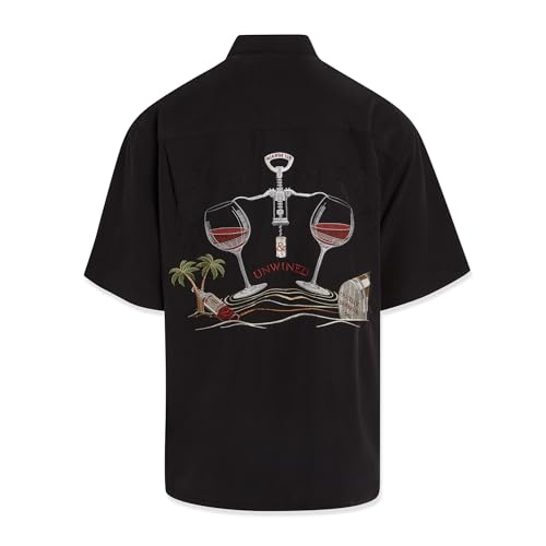 Bamboo Cay Men's Relax and Unwined Tropical Style Embroidered Camp Shirt