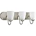 Grey 3-Lt. Cfl Bath with Bulb with Etched Glass Shades P2708-09EBWB by Progress Lighting