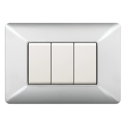 Plaque 3 modules compatible Bticino Matix alu contre rayures et usure - 3