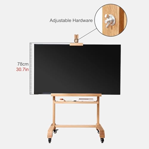 Soporte de pie para TV LCD de madera maciza ajustable miniatura 6
