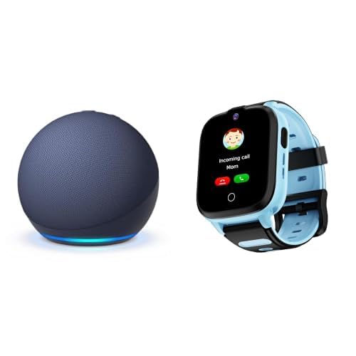 Image of boAt Sailor Nav Kids Smartwatch (Sky Blue) with Amazon Echo Dot 5th Gen (Blue) Combo, Save extra