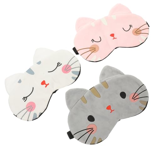 COLLBATH 3個 可愛いカートゥーンデザイン男女兼用アイマスク 軽量通気性素材で快適な装着感 仕事や昼寝にな遮光スリープマスク