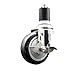 Service Caster Brand 4 Inch 316 Stainless Steel Light Duty Expanding Stem Caster Wheel Black Polyurethane Wheel and 1-3/4? Stem ? 350lbs./Caster?Swivel Caster with Locking Brake