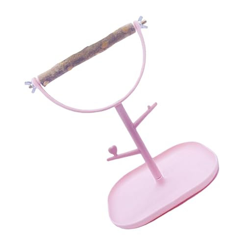 パロットプレイジムのチュームチューザブルウッドスタンドは、リムーバブルクリーニングトレイと小さな鳥のエンターテイメント鳥プラットフォーム用のノンズスリップベースを備えた止まり木の止まり