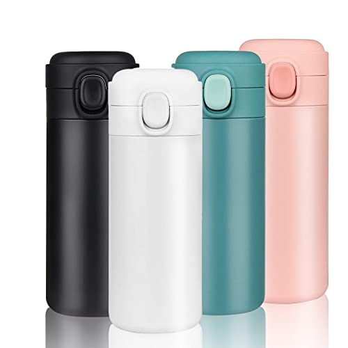 Image of YINJAM Insulated Travel Water Bottle Metal Coffee Cup Mug Stainless Steel Reusable Flask Tumbler for Men Women Gym Hiking Sports (White, 15 Oz)