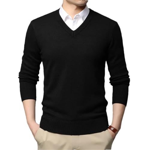 Dvbfufv Men Fashion V Neck Knit Pullover Sweater Men Autum Winter Casual Daily Jumper Men Clothes