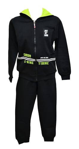 Combinaison garçon complet en sweat de coton noir léger taille 4 ans