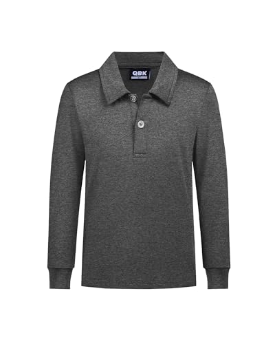 QBK Boys' Performance Polo Kids Collared Golf Shirts Long