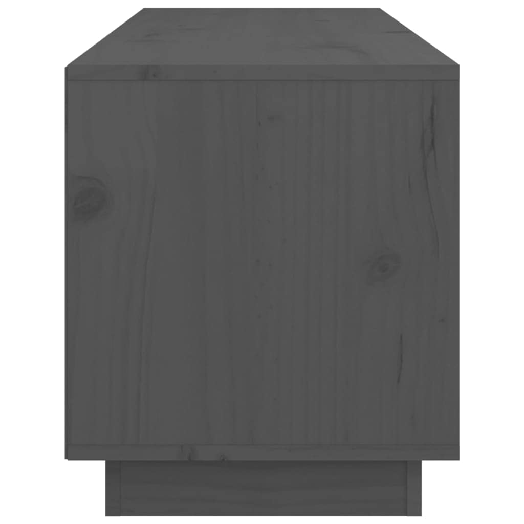 Mobile Porta TV Grigio 105x34x40 cm in Legno Massello di Pino, Supporto per Soggiorno, Parete Angolare Basso, Credenza e Ripiano per Decoder, Console, Videogiochi e Accessori