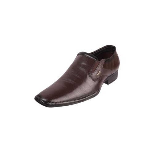 Image of Metro Men Leather Formal Low Heel Slip On Shoes