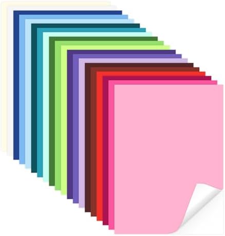 Amazon.com: 40 Sheets Printable Sticker Paper Heavy Weight Colored Self ...