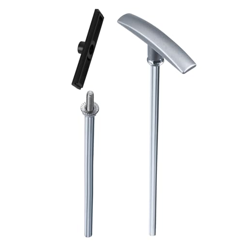 Image of RV Dump Valve Handle 9 inch & 6 inch, RV Waste Valve Handle Replacement, RV Waste Valve Extension Tube Kit,Includes Connecting Rod Tube, Aluminum Head and Black Head Gate Valve, 1 Pack