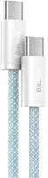 Cabo Baseus Dynamic Usb-c Compatível com iPhone 15 /Compatível com iPad/Compatível com Macbook Nylon 5a 100w (Type C/Type C, Azul, 1m)