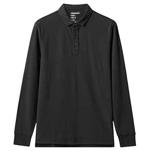 Polo décontracté homme Haitpant en coton épais noir pour le week-end