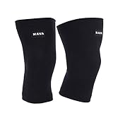 Mava Sports Knee Compression Sleeve Support (All Black, Medium)
