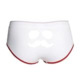 CafePress Macho Mustache Women's Boy Brief Women's Boy Brief, Boyshort Panty Underwear with Novelty Design White/Red