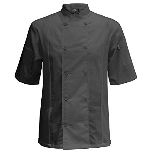 Chef Code Cool Breeze Side Vent Chef Coat (Charcoal, XL)