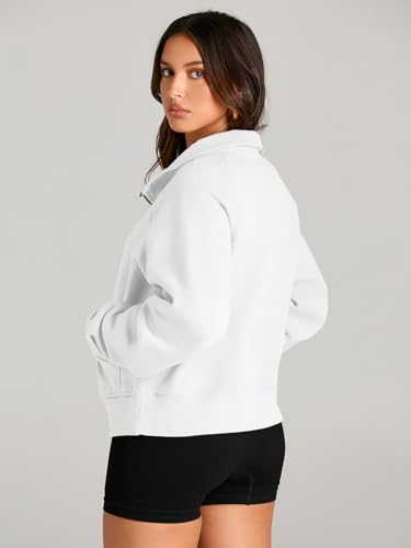 Image of AUTOMET Womens Sweatshirts Half Zip Cropped Pullover Fleece Quarter Zipper Hoodies 2026 Fall Fashion Outfits Clothes