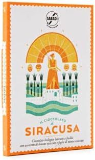 Sabadi Organic Chocolate of Italy Siracusa w/Lemon Zest & Mint Leaves 60% | 1 x 50g Choclate Bar
