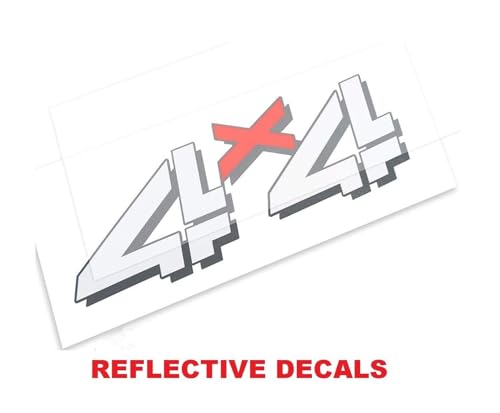Image of Pair Set 4x4 Decals Stickers Emblem Replacement for 1998-2007 Silverado 1500HD 2500 HD Bed Side (White Red)