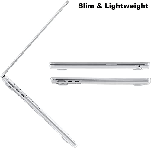 Image of Midkart Case Compatible with MacBook Air 13.6 inch M5 M4 M3 M2 Release 2026-2022 A3449 A3240 A3113 A2681 Touch ID Hard Shell Cover Keyguard Dust Plugs for MacBook Air 13 inch Case, Crystal Transparent