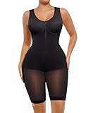 FeelinGirl Butt Lifter Bodysuit Body Shaper for Women Tummy Control Shapewear Thigh Slimmer Black XL