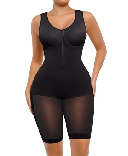 FeelinGirl Butt Lifter Bodysuit Body Shaper for Women Tummy Control Shapewear Thigh Slimmer Black XL