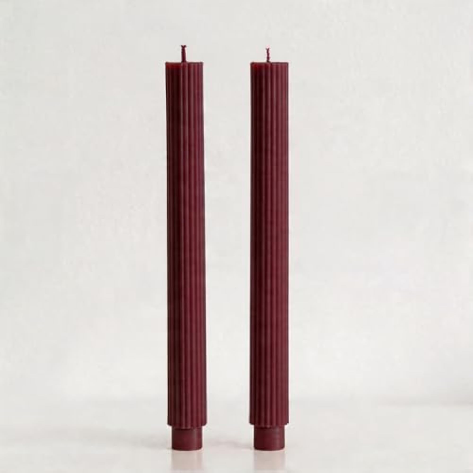 Premium Unscented Ribbed Wick Taper Candles - 2 Pack