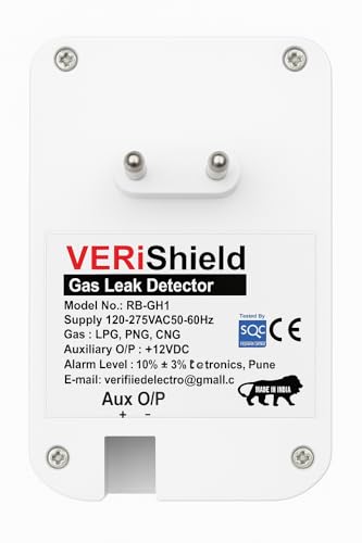Image of VERishield LPG PNG CNG Gas Leak Detector|Residential Hotels Kitchens|Gas Leak| Gas Alarm System| Gas Safety Device|Kitchen Gas Leak Detector|Home Gas Alarm|Natural Gas Detector | Butane | Combustible