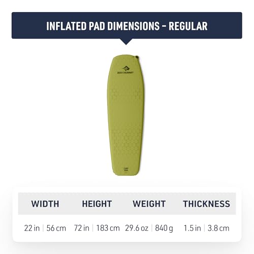 Image of Sea to Summit Camp Self-Inflating Foam Sleeping Mat for Camping and Backpacking - Tapered - Regular (72 x 22 x 1.5 inches)