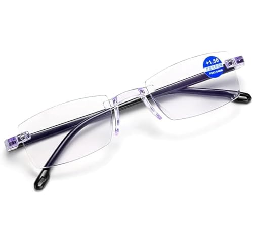 CRIBA Combo Pack of 3 Rimless Blue Cut Reading Glass+1.00+1.25+1.50+1.75 +2.00+2.25 +2.50+2.75+3.00 Single Vision Power Eyeglass-H - Image 2
