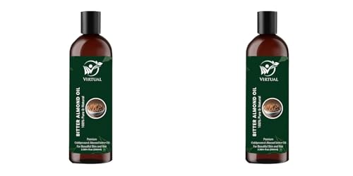Image of VIRTUAL 100% Pure Almond Hair Oil For Hair, Skin Care, Moisturizing Dry Skin Cold Pressed Oil With No Mineral (180ml)-Pack of 2