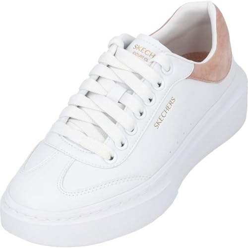 Skechers Damen Sneakers, White Duraleather/Pink Trim, 38 EU