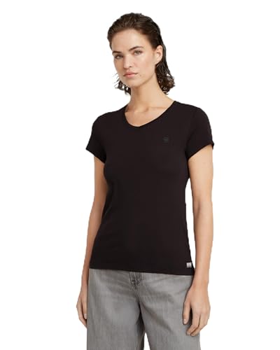 G STAR Camiseta Eyben Slim V Top 2.0 para Mujer, Negro (dk Black D24533 4107 6484), L