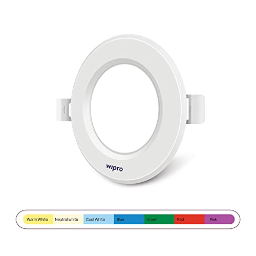 wipro Garnet 8W Round Downlight Junction Box | Cool White (6500K) | Glare-Free Design | Recessed Downlighter for False Ceiling | Cutout ∼ 3 inch | Pack of 1