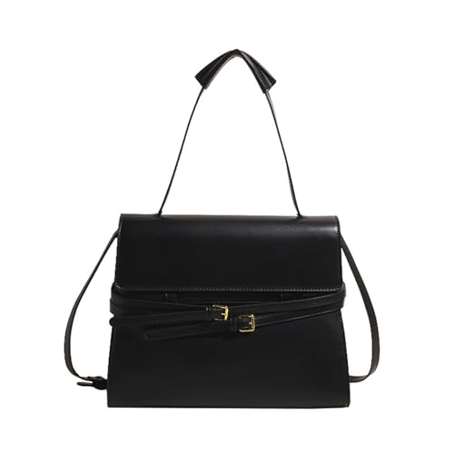 Sac porté épaule imperméable noir de style hobo, idéal pour le travail et le shopping