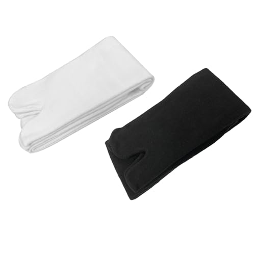 Image of 2 Pairs Split Toe Tabi Socks, Casual Sandal Split Long Socks for Men Women