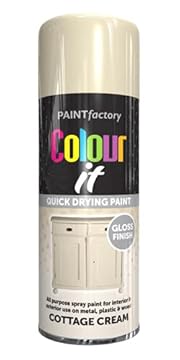 Classic Signature - 2 x All Purpose Cottage Cream Aerosol Spray Paint 400ml Quick Drying Spray,Fast Dry and Excellent Coverage for Metal, Wood, Plastic and More