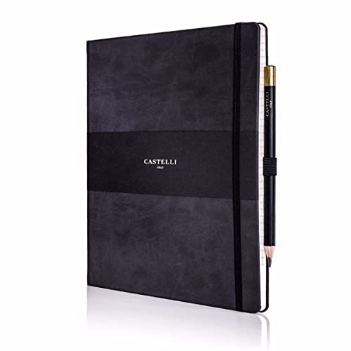Castelli RQ27/25-464 Large Lined Ruled Tucson Notebook - Graphite Black