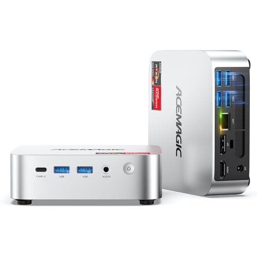 Acemagic K1 Mini Pc, Amd Ryzen 4300U 28W Processor, 16Gb Ddr4 Ram 256Gb M.2 Ssd (Beat 3300U/N150/N97) Mini Computers 11 Pro, Hdmi+Dp1.4 Dual 4K Uhd, Gigabit Ethernet Mini Desktop Pc