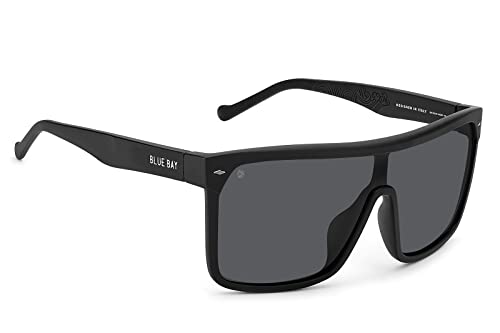 BLUE BAY Batagur, Gafas de Sol Polarizadas para Hombre y Mujer, 100% Protección UV, Material Reciclado, Ligeras y Flexibles (Negro/Gris) Cover
