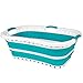 Beldray LA072979TQEU Hip Hugger Panier de Rangement, Corbeille à Linge Pliable, Capacité de 37 L, Léger, Comprend des Trous d'Aération, Peu Encombrant et Portable, Turquoise