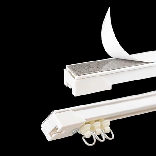 Self Adhesive Ceiling Curtain Track With silent pulleys curtain rods no drilling Adhesive Curtain Rod for Privacy in Open Rooms for Shower Bay Window RV Room Divider(5.2m(17.1ft))